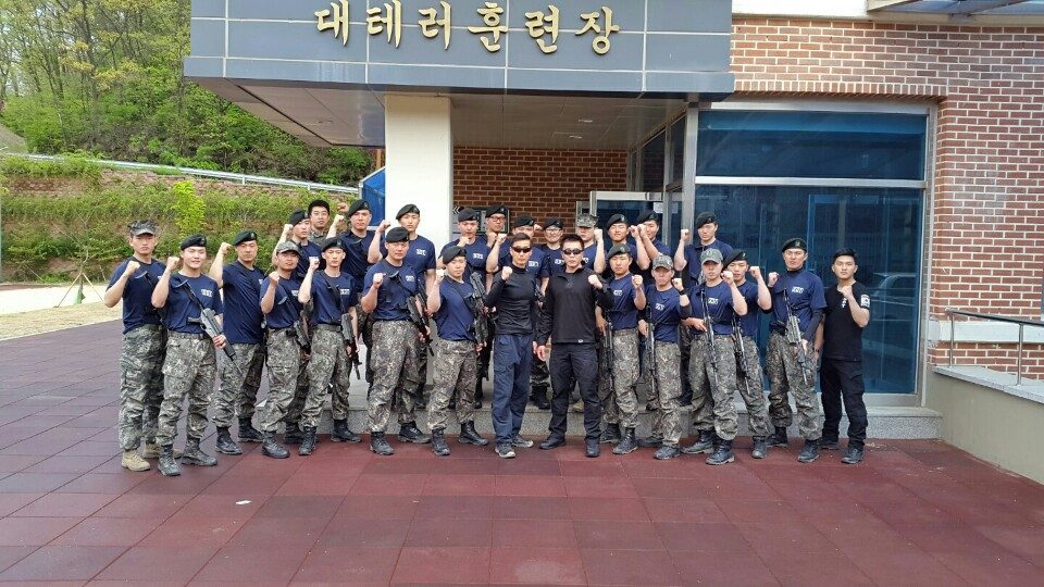 Special forces trainees outside a counter-terrorism training center